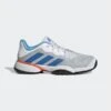 Adidas Adidas Barricade Junior Tennis Shoe- Grey/White/Blue
