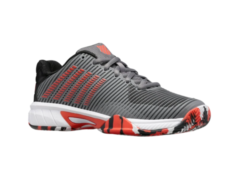 K-Swiss Hypercourt Express 2 Grey/White/Orange Junior Shoe - Image 2