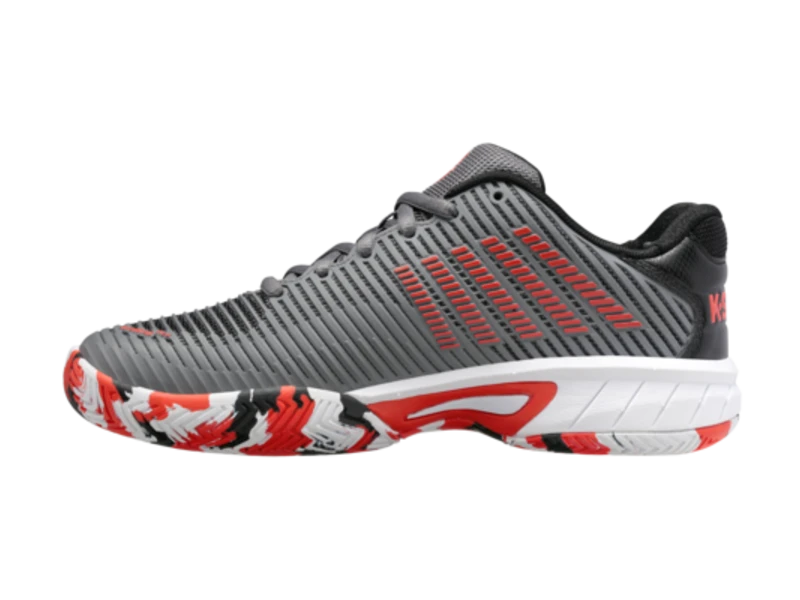 K-Swiss Hypercourt Express 2 Grey/White/Orange Junior Shoe - Image 5