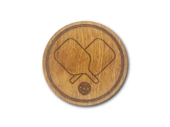 Racquet Inc Premium Wood Drink Coasters (6 Pack) Pickleball